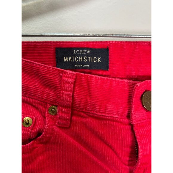 J.Crew Womens Red Matchstick Corduroy Pants Size 26 Timeless Comfort Classic - Picture 6 of 9